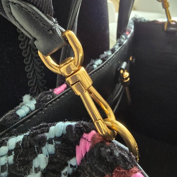 Kate Spade Manhattan Small Plaid Crossbody Tote Handbag w/ Plaque Logo PREOWNED - Picture 7 of 16